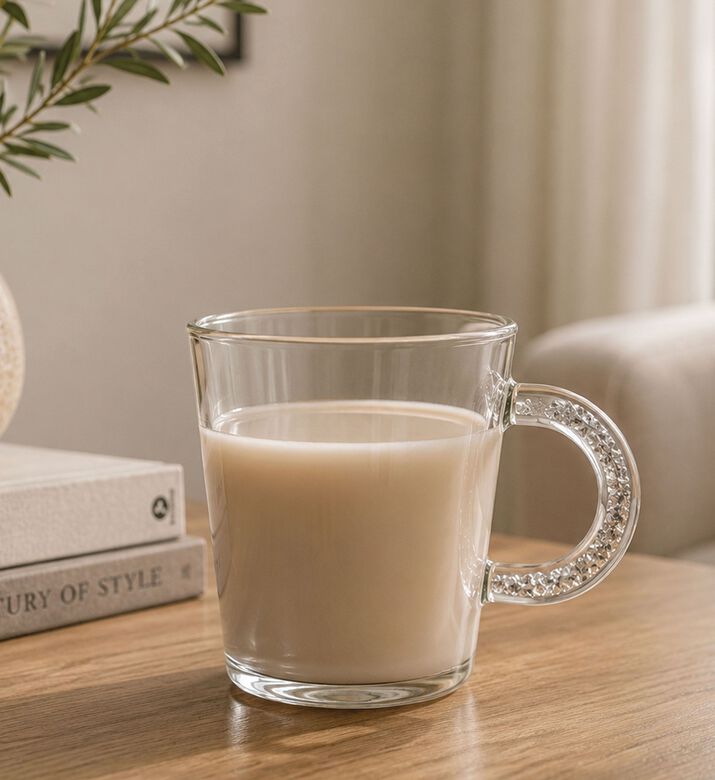 Home Deco and More Red Handle Double-walled Mug, White, Packshot View