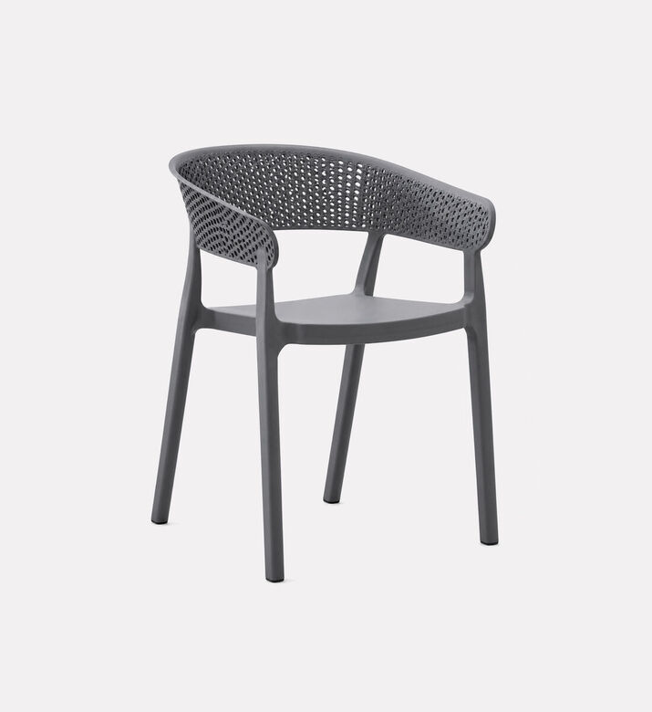 Home Deco and More Stackable Uv-resistant Chair, Grey, Packshot View
