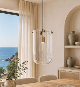 Light and Living Mable Glass Bronze Hanging Lamp, Packshot View