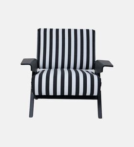 Sculpted Striped Angular Frame Armchair