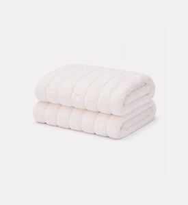 Home Deco and More Plaid Woven Throw Blanket, White, Packshot View