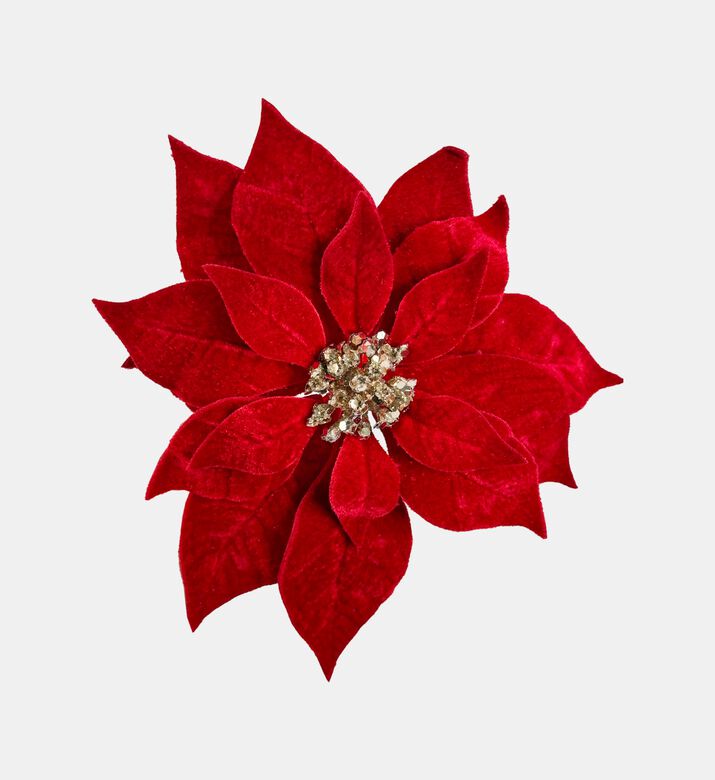 Poinsettia Velvet Clip