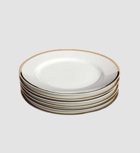 Gold-rimmed Dessert Plates 6-piece Set - 21 Cm