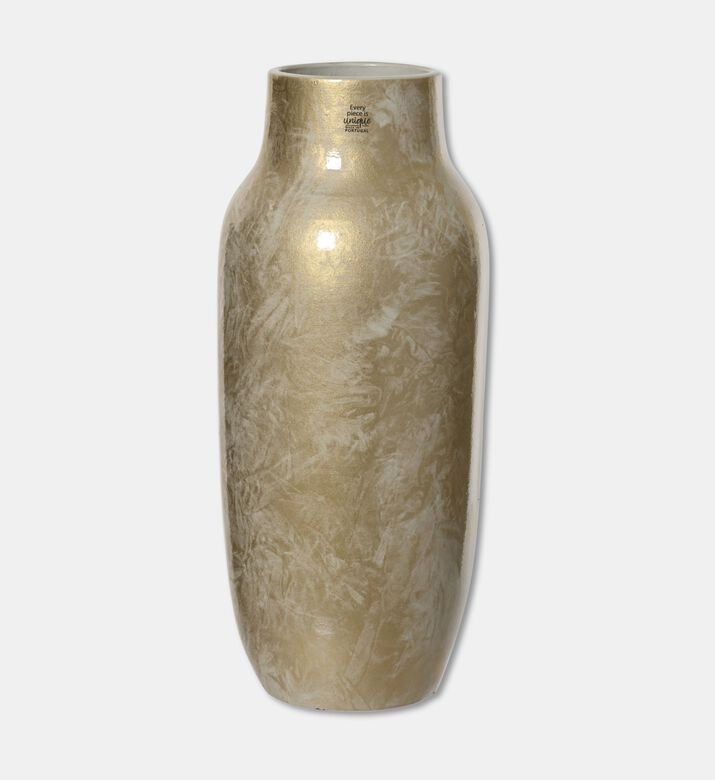 Kaemingk Glazed Terracotta Vase, Gold, 22-cm, Packshot View