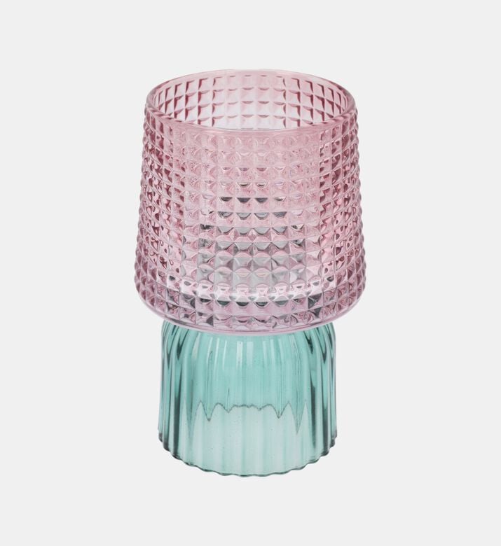 Glass Contrasted Bottom Tealight Holder