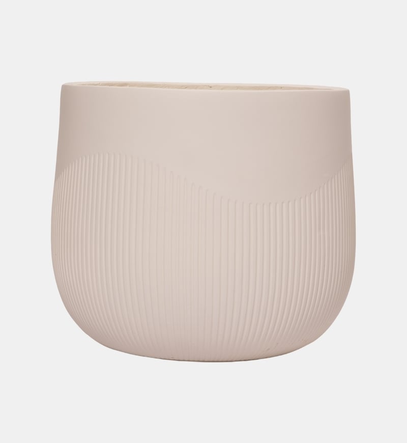 Fiber Clay Half Ribbed Planter