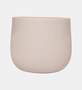 Fiber Clay Half Ribbed Planter