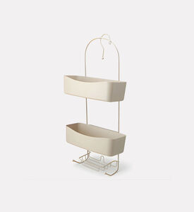 Home Deco and More Iron Bathroom Rack, White, Packshot View