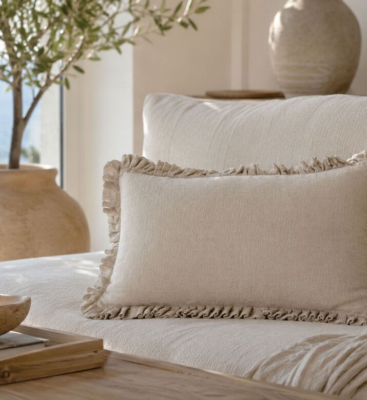 Frill Embellished Cushion 35x70 Cm