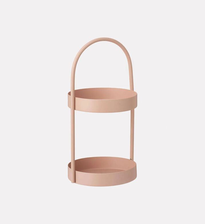 Home Deco and More Iron Double Tier Bathroom Rack, Pink, Packshot View