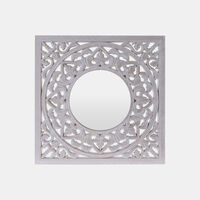 Wood Panel Ethnic Wall Mirror