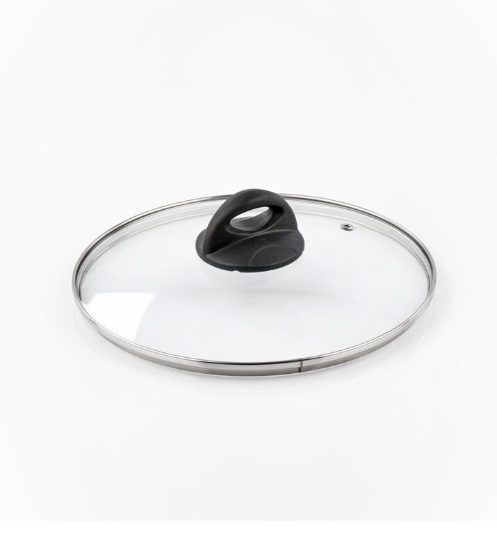 Barazzoni Simple Glass Handled Round Lid, Clear, 20-cm, Packshot View