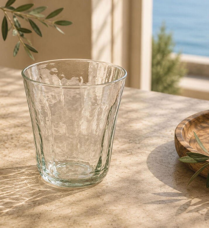Home Deco and More Ribbed Drinking Glass, Packshot View