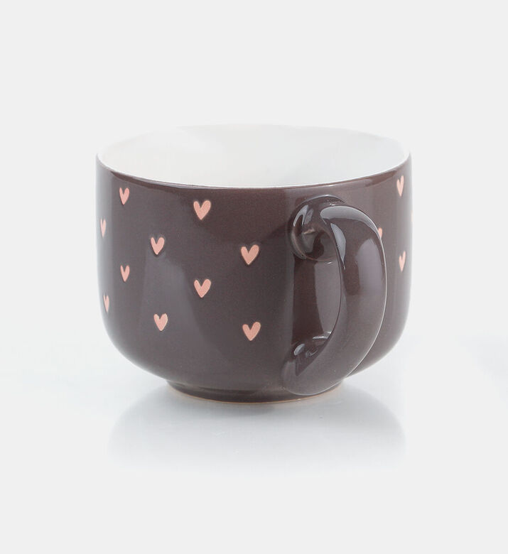 Home Deco and More Hearts Design Handled Mug, Black, Packshot View