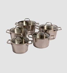 Home Deco and More Stainless Steel 5-piece Cooking Set, Packshot View