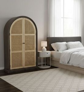 Home Deco and More Almira Cane Mango Wood Cabinet, Packshot View