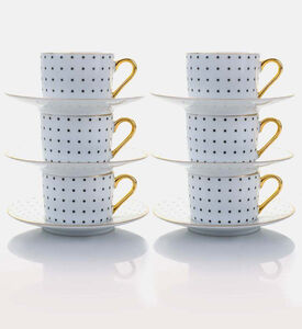 Home Deco and More Polka Dots Coffee Cups 6-piece Set, Packshot View
