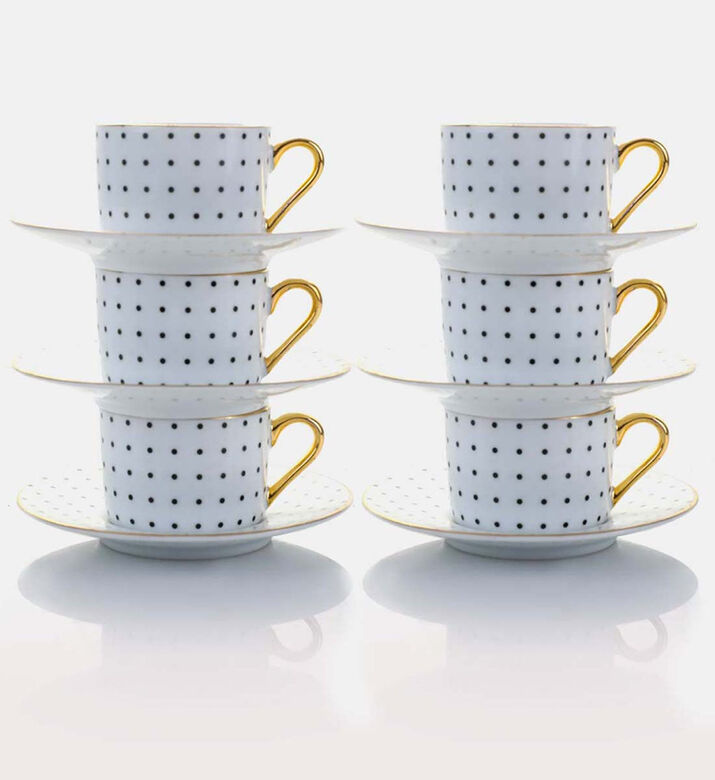 Home Deco and More Polka Dots Coffee Cups 6-piece Set, Packshot View