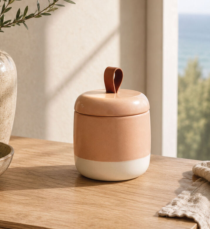 Home Deco and More Dolomite Storage Jar, Pink, Packshot View