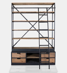 Home Deco and More Hawk Ladder Drawer Pine Bookcase, Packshot View