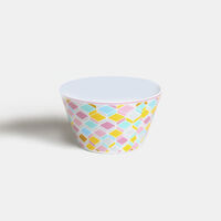 Porcelain All-over Geometric-print Bowl