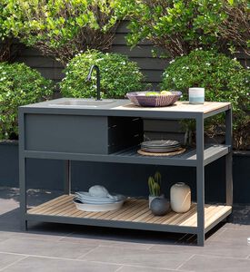 Amber Teak Wood Outdoor Kitchen Table