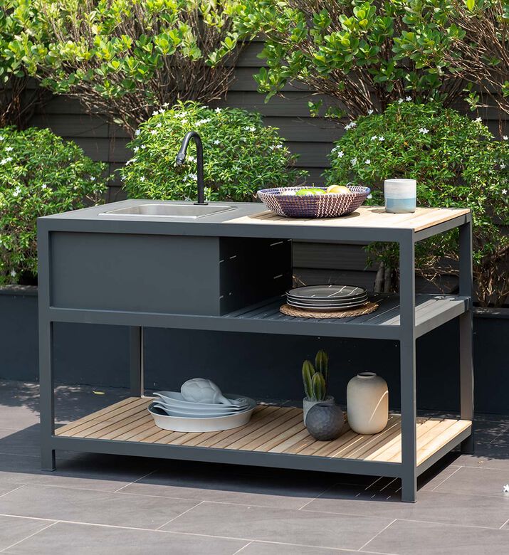 Amber Teak Wood Outdoor Kitchen Table