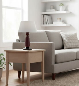 Home Deco and More Alrasid Fabric Wooden Table Lamp, Packshot View