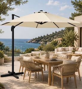 Home Deco and More Large Outdoor Umbrella, Cream, 300-cm, Packshot View