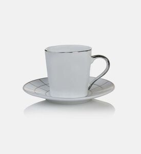 Home Deco and More Milan Coffee Cup 6-piece Set, Silver, Packshot View