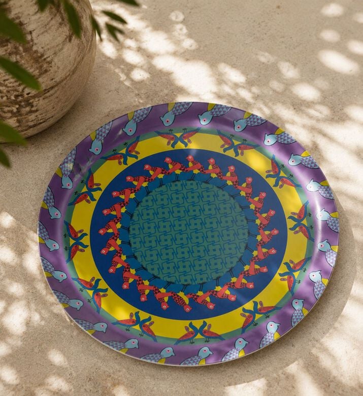 Images D'Orient Birds Of Paradise Round Laminated Tray, Packshot View