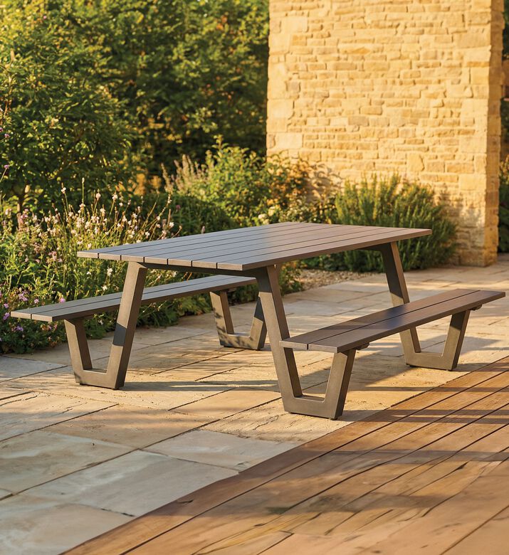 Home Deco and More Lakeside Aluminum Bench Table, Packshot View