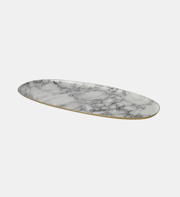 Decostar Marble Oval Plateau Tray, White, M, Packshot View