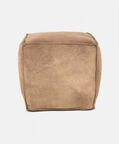 Cuby Suede Leather Square Pouf