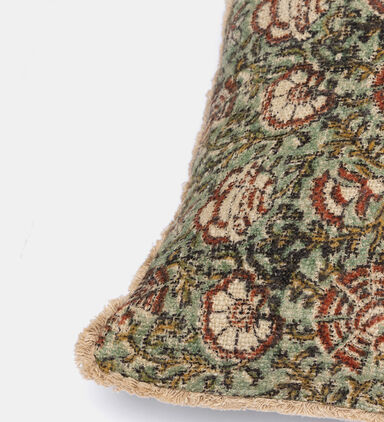 Lotus Printed Cotton Filled And Vaccumed Cushion