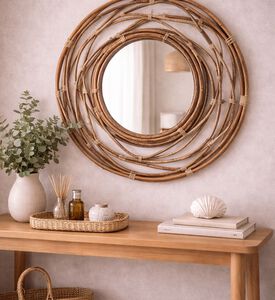 Home Deco and More Kubu Wreath-shape Wall Mirror, Packshot View