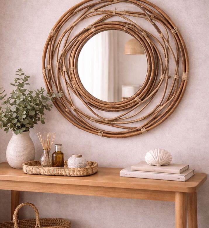 Home Deco and More Kubu Wreath-shape Wall Mirror, Packshot View