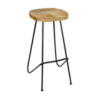 Peter Wooden Top Iron Stool