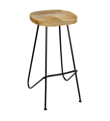 Peter Wooden Top Iron Stool