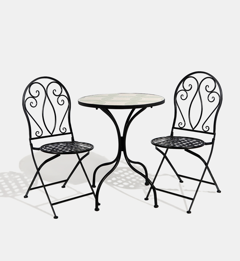 Cement Ceramic Round Top 3-piece Bistro Set