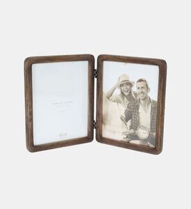 Home Deco and More Mango Wood 2 Photo Foldable Frame, Packshot View