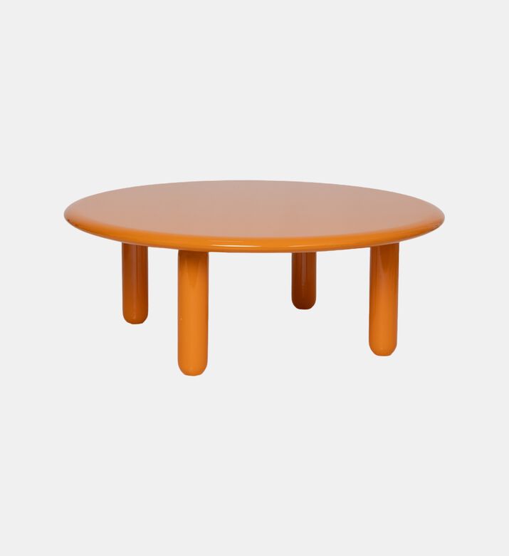 Glossy Wooden Low Round Table