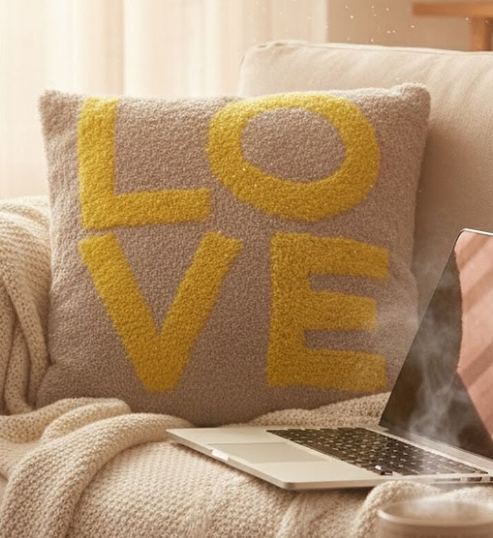 Kersten Love Inscription Throw Pillow, Packshot View Kersten Love Inscription Throw Pillow, Packshot View