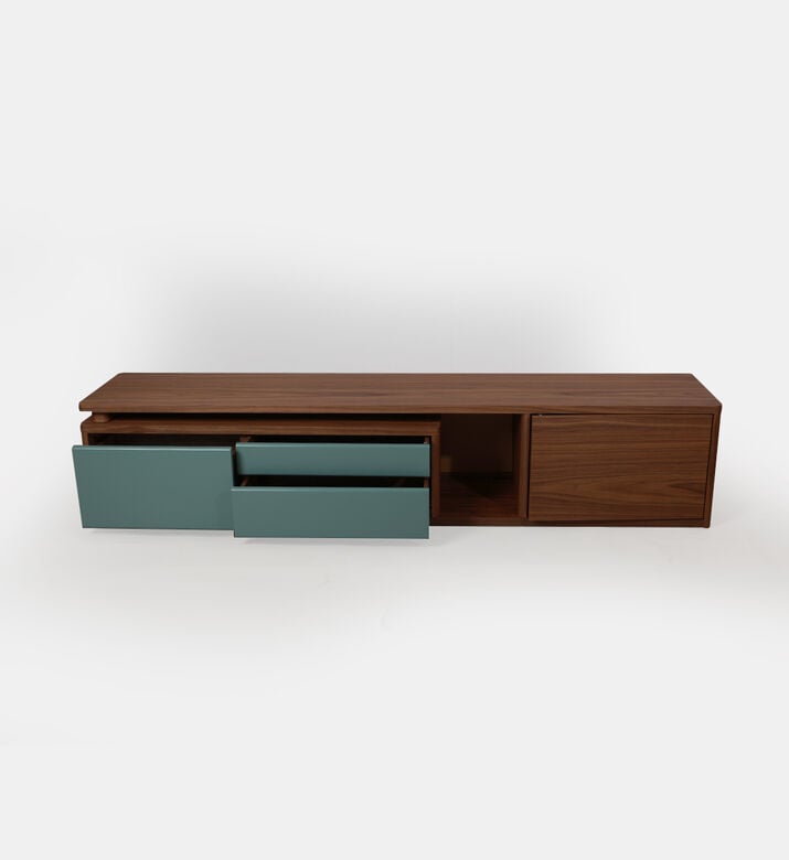 Home Deco and More Walnut Veneer Mountain Grain Tv Unit, Natural, 300x40x40-cm, Packshot View
