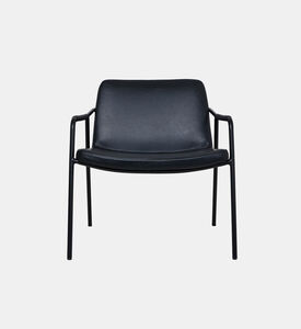 Dan Form Boto Metal Leather Lounge Chair, Black, Packshot View