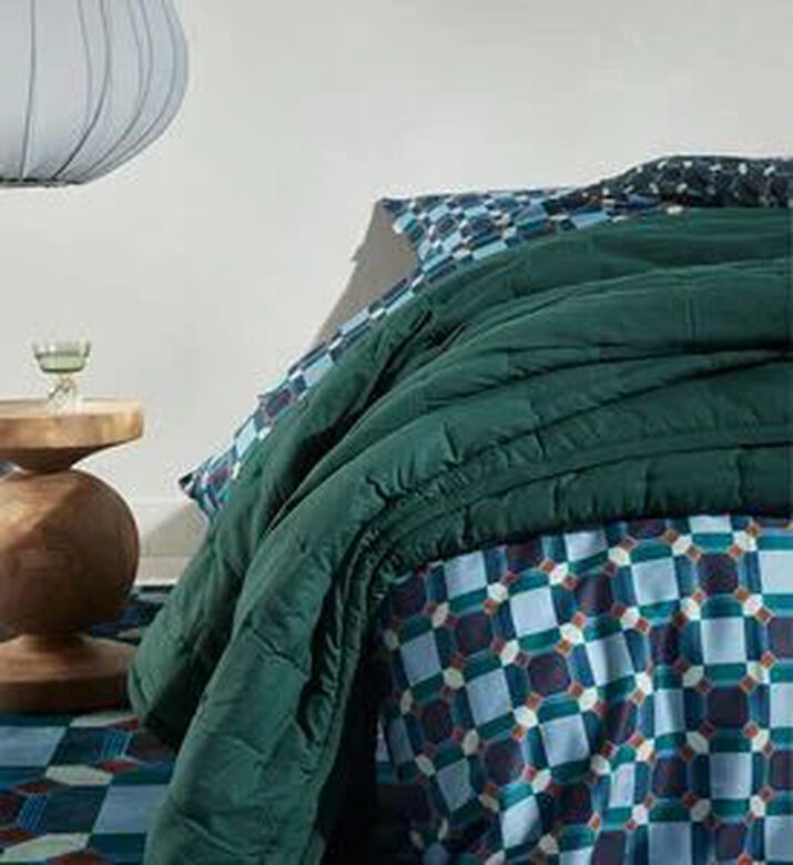 Essenza Teades Cotton Satin Duvet Cover, Blue, 200x220-cm, Packshot View