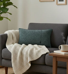 Zoeppritz Soft Wool Rectangular Cushion, Green, 30x50-cm, Packshot View