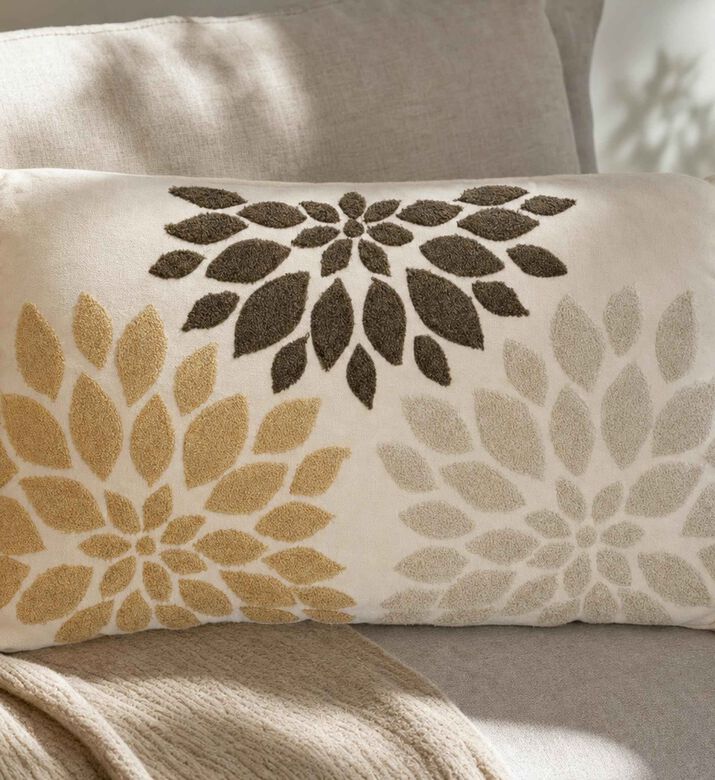 Home Deco and More Magnolia Embroidered Filled Cushion, Model View
