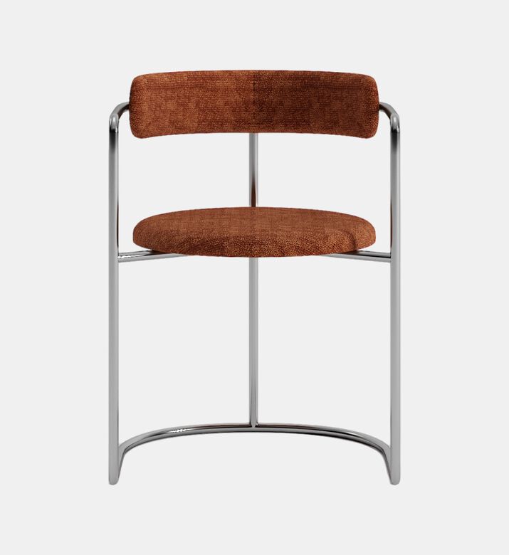 Home Deco and More Stainless Steel Round-seat Chair, Brown, Packshot View