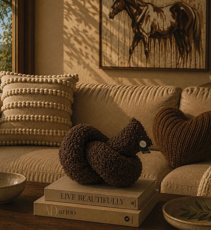 Home Deco and More Knot-shape Cushion, Dark-brown, Packshot View